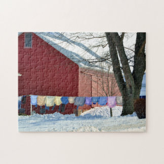 Amish Winter Laundry Jigsaw Puzzle
