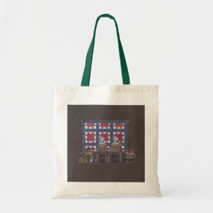 Amish Women Quilting Tote Bag