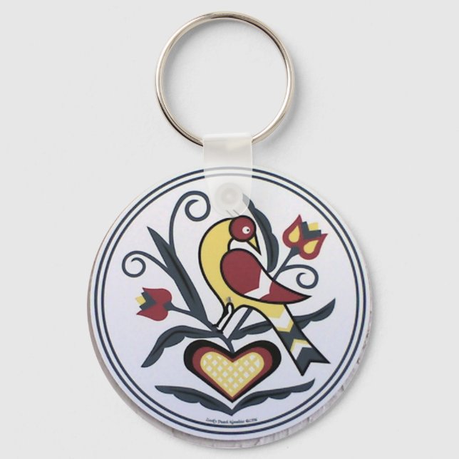 AmishHex-LoveBird Key Ring (Front)