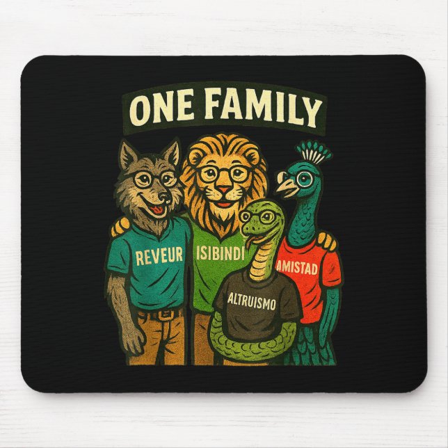 Amistad, Isibindi, Altruismo, Reveur 4 Houses 1 Fa Mouse Mat (Front)