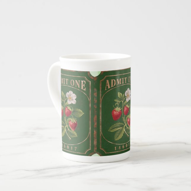 Amit one -Strawberry Bone China Mug (Front Left)