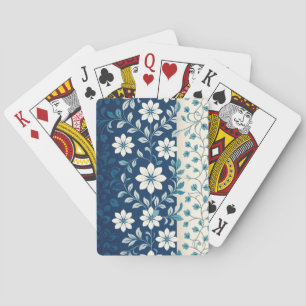 AMITA   Infinite Bloom   Blue Floral Harmony  Playing Cards