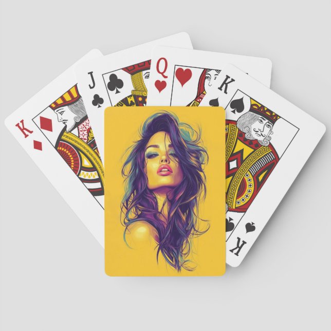 AMITA | Infinite Bloom | Neon Reverie  Playing Cards (Back)