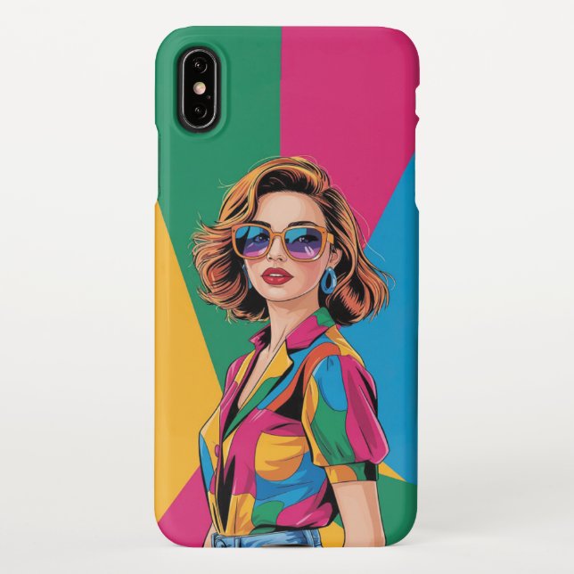 AMITA | Retro Color Pop Style Girl  iPhone Case (Back)