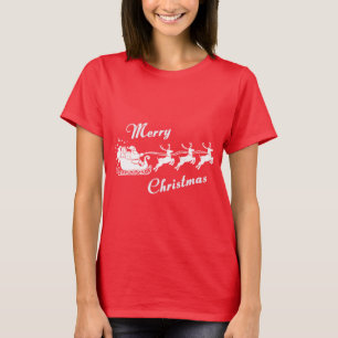 Amita - Santa Sleigh Christmas Design T-Shirt
