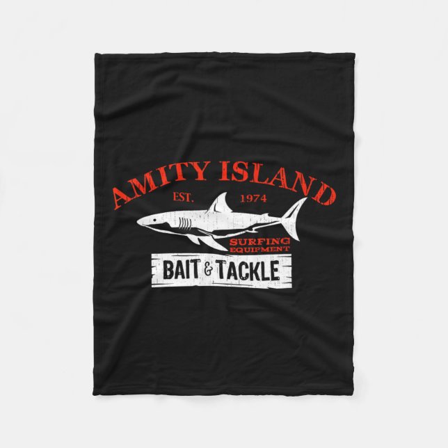 Amity Island It And Tackle Retro Fishing 1  Fleece Blanket (Front)