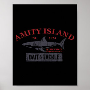 Amity Island It And Tackle Retro Fishing Poster