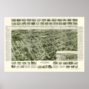 Amityville, NY Panoramic Map - 1925 Poster