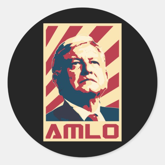 amlo presidente, classic round sticker (Front)