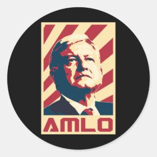 amlo presidente, classic round sticker