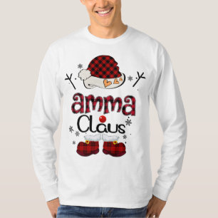Amma Claus Red Plaid - Grandma Gift T-Shirt