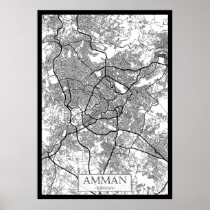Amman Jordan City Map Poster