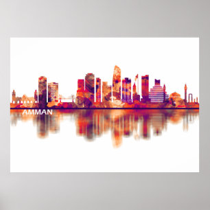 Amman Jordan Skyline Poster