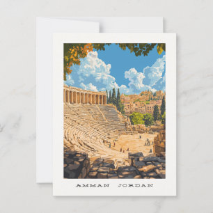 Amman Jordan Travel Postcard