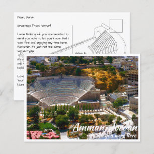 Amman Jordan with Roman Theatre Up Close Postcard