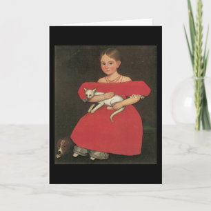 Ammi Phillips Girl in Red with her cat and dog Card