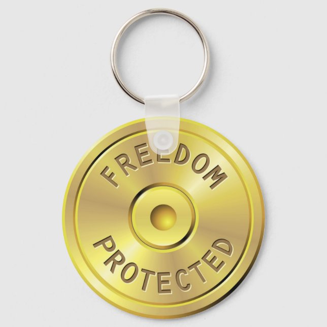 Ammo cartridge from a fired bullet, freedom key ring (Front)
