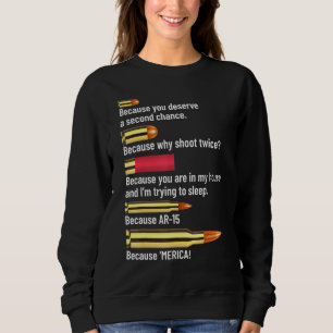Ammo Chart Ammunition Gun Owner Pistol Enthusiast Sweatshirt