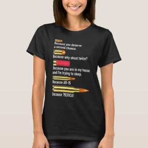 Ammo Chart Ammunition Gun Owner Pistol Enthusiast T-Shirt