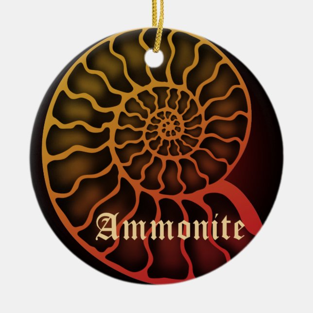 Ammonite Ceramic Tree Decoration (Front)