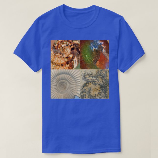 Ammonite Fossil Macro Montage T-Shirt (Design Front)