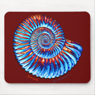 Ammonite fossil mouse mat