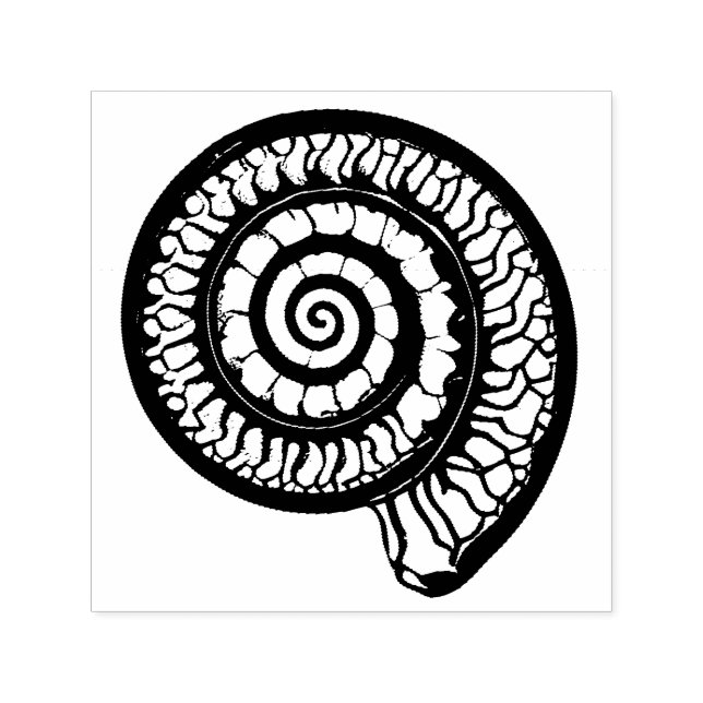 Ammonite Fossil - Spiral Seashell Self-inking Stamp (Design)