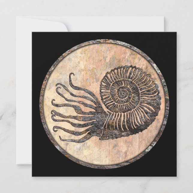 Ammonite Fossil Thank You Card (Front)
