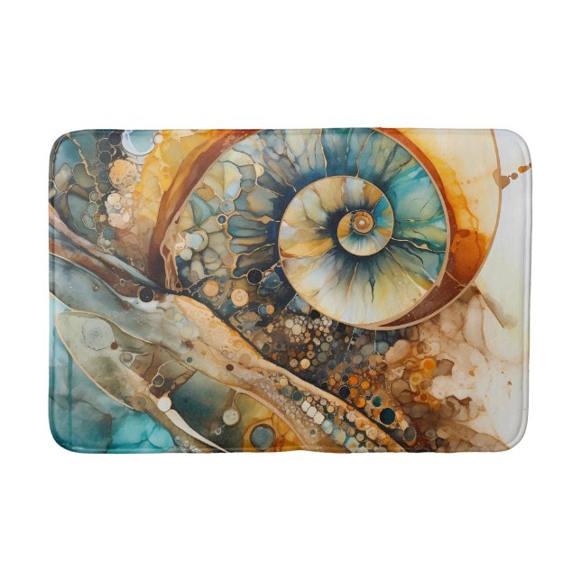 Ammonite Gem Fossil Bath Mat (Front)