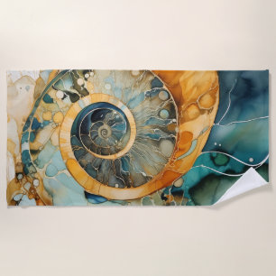 Ammonite Gem Fossil Beach Towel