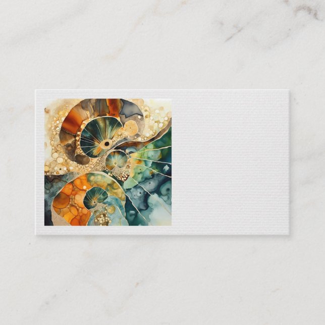 Ammonite Gem Fossil Business Card (Front)
