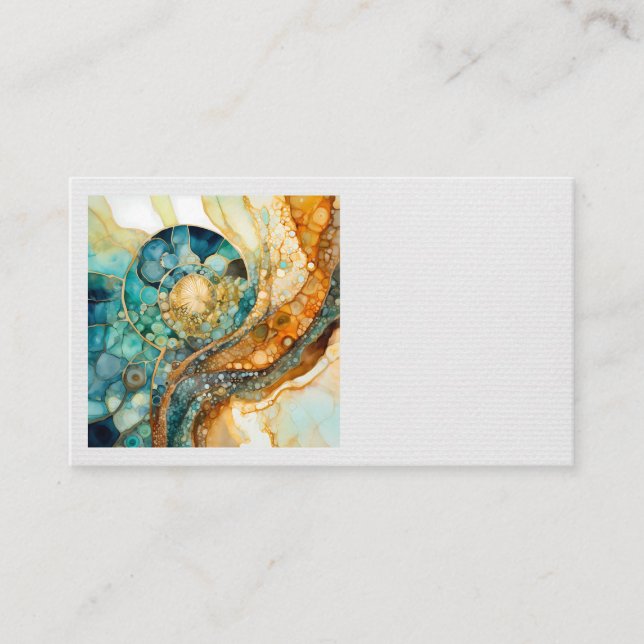 Ammonite Gem Fossil Business Card (Front)