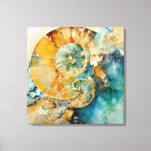 Ammonite Gem Fossil Canvas Art