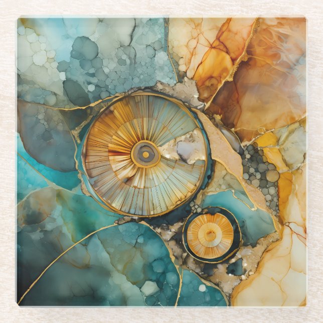 Ammonite Gem Fossil Coaster (Front)