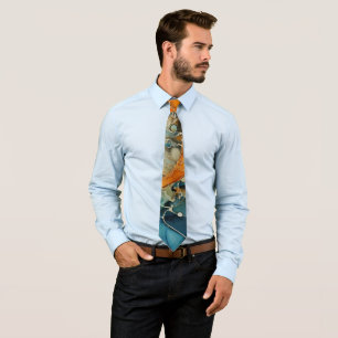 Ammonite Gem Fossil Neck Tie