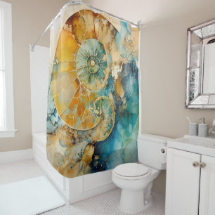 Ammonite Gem Fossil Shower Curtain