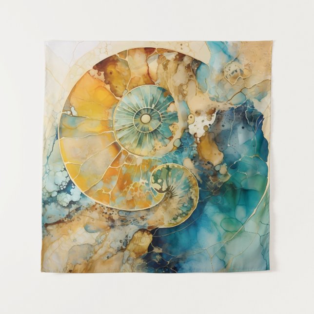 Ammonite Gem Fossil Tapestry (Front)