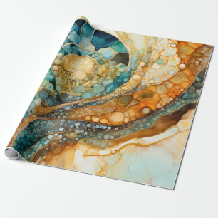 Ammonite Gem Fossil Wrapping Paper