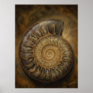 Ammonite Spiral Ancient Wisdom Spirit Art Poster