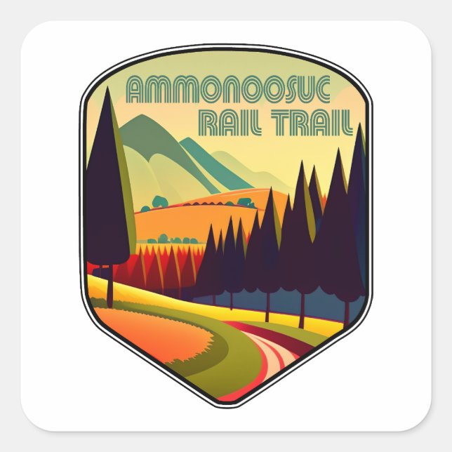 Ammonoosuc Rail Trail New Hampshire Colours Square Sticker (Front)