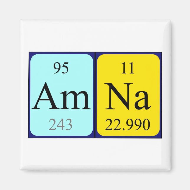 Amna periodic table name magnet (Front)