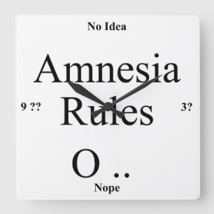 Amnesia Square Wall Clock