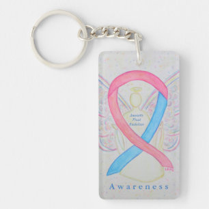 Amniotic Fluid Embolism Awareness Ribbon Keychain