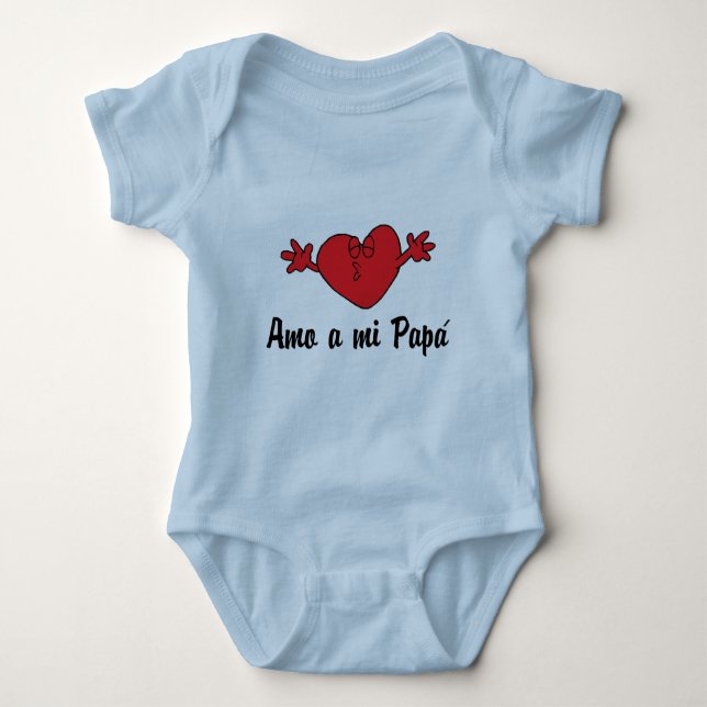 Amo a mi Papa Baby Bodysuit (Front)