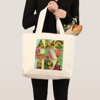 AMO LA VIDA Blue Green Floral Letters