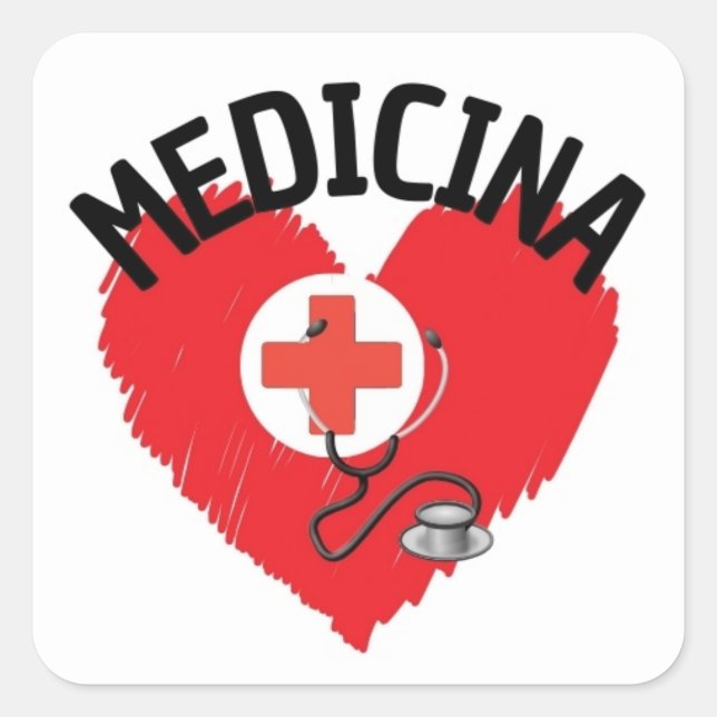 Amo Medicina Square Sticker (Front)
