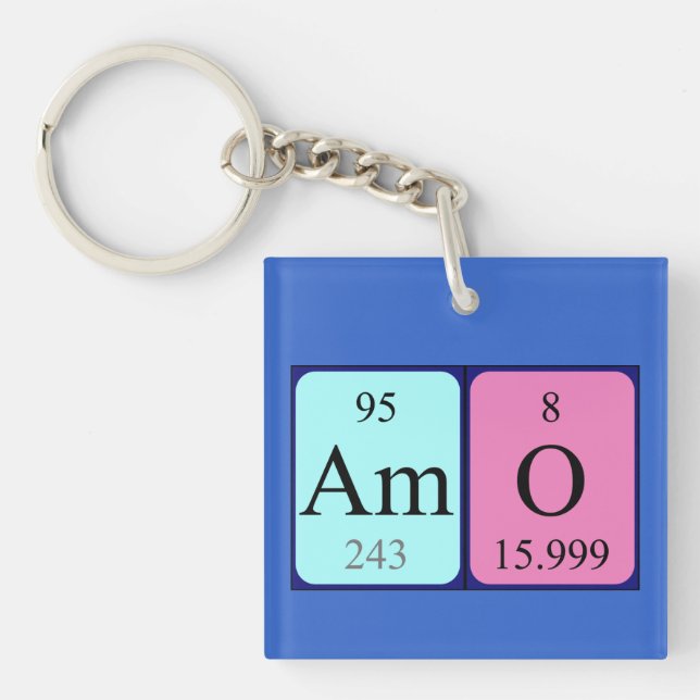 Amo periodic table name keyring (Front)
