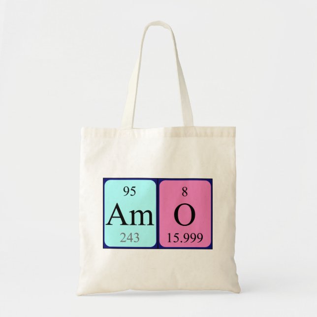 Amo periodic table name tote bag (Front)