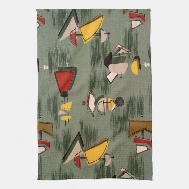AMOEBA 5 MoJo Kitchen Towel GREY GREEN (Vertical)