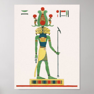 Amon, Amon-ra illustration from Pantheon Egyptien Poster
